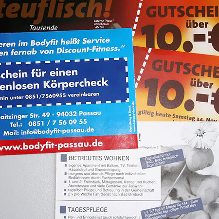 Druckprodukte: Gutscheine. Produziert von Kieweg Druck & Werbetechnik aus Passau in Bayern.