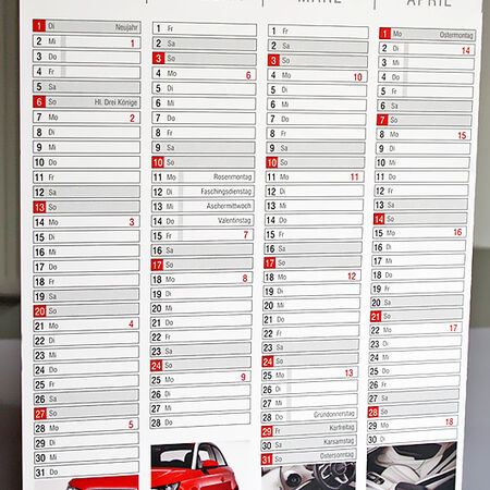 Druckprodukte: Kalender. Produziert von Kieweg Druck & Werbetechnik aus Passau in Bayern.