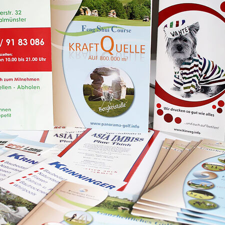 Druckprodukte: Flyer. Produziert von Kieweg Druck & Werbetechnik aus Passau in Bayern.